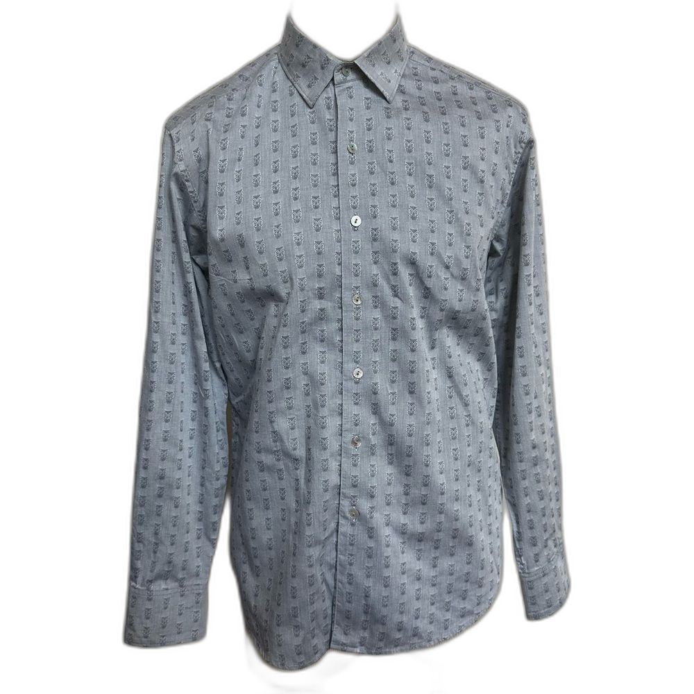 Robert Graham Gray and Blue Dress Shirt Button Down - Men M